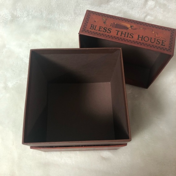 Bob’s Boxes Home Sweet Home Brown/Red Burgundy with Primitive House Angel Trees - Picture 5 of 7